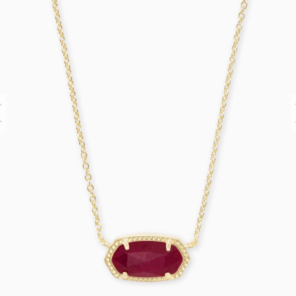Kendra Scott | Elisa Gold Pendant Necklace Maroon